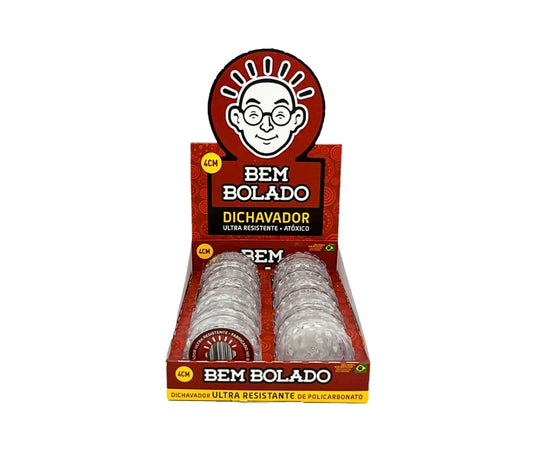 DICHAVADOR DE POLICARBONATO BEM BOLADO TRANSPARENTE 4CM CX/8
